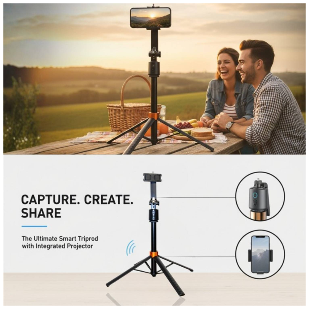 Levore AI Auto Tracking Selfie Stick 1.8m Black – LST10