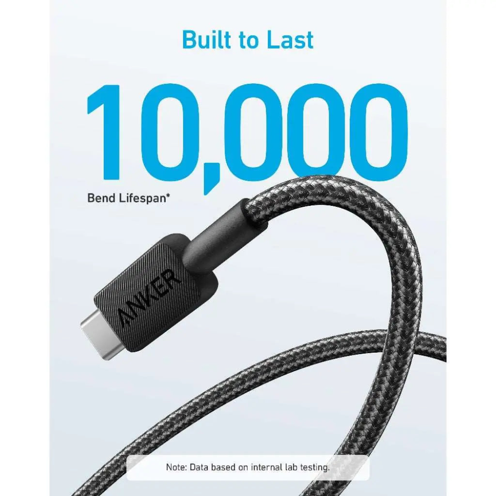 Anker Durable Braided USB A to Type-C Cable 10ft (a81h7h11)