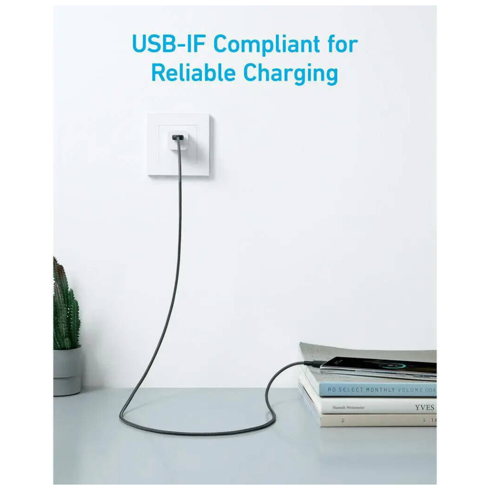 Anker Braided USB-A to Type-C Cable Cable 6ft (a81h6h21)