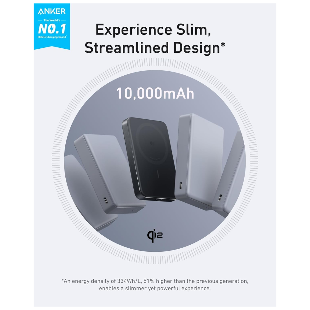 Anker MagGo Magnetic Wireless Power Bank (10,000 mAh) (a1664h11)