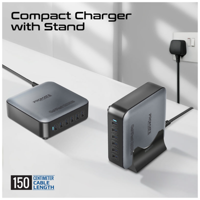 Promate 285W Ultra-Fast GanFast™ Multi-Port Desktop Charging Station