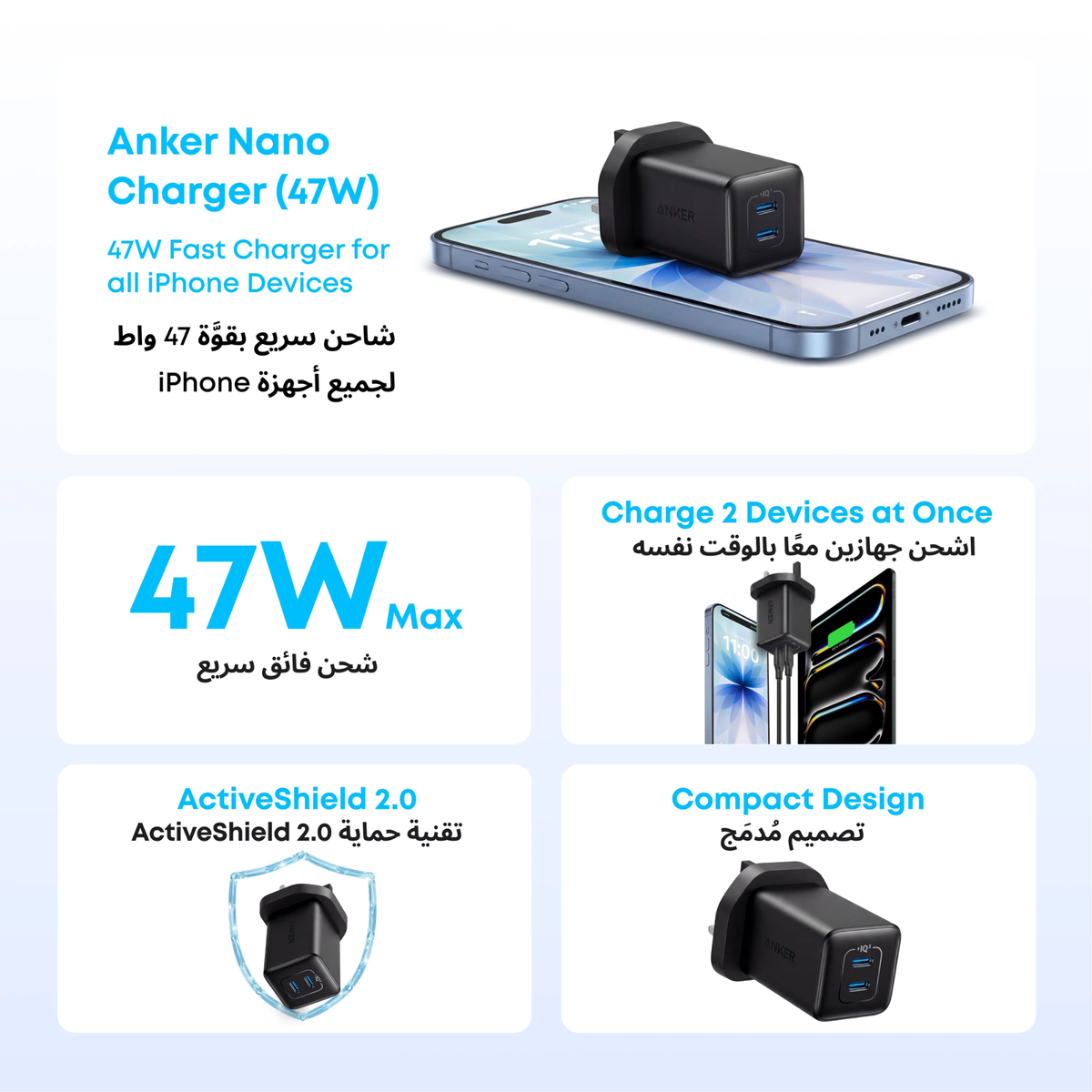 Anker  Nano Wall Charger 47W Type-C Port (a2039k11)