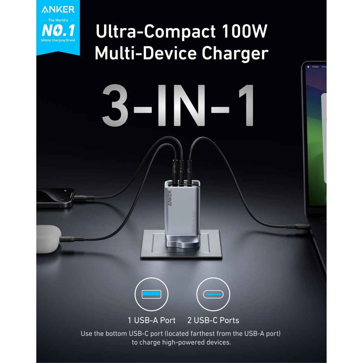 Anker  Prime Wall Charger 100W 3Ports (a2688241)