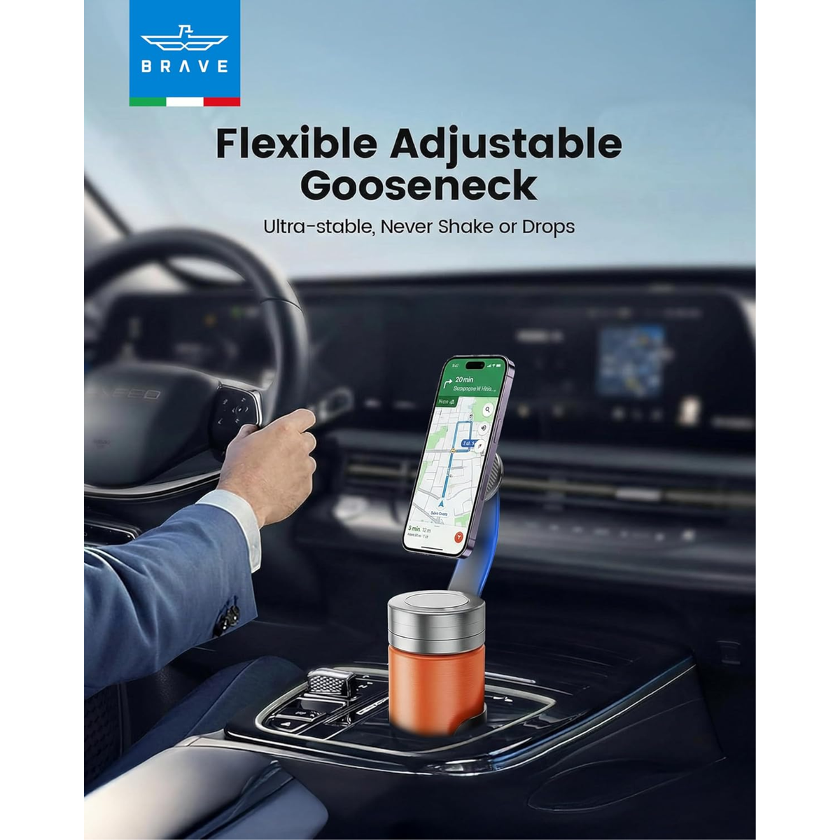 BRAVE 2-in-1 MagSafe Car Cup Holder