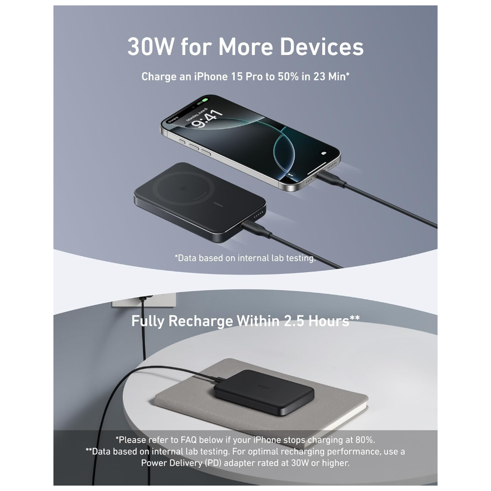 Anker MagGo Magnetic Wireless Power Bank (10,000 mAh) (a1664h11)