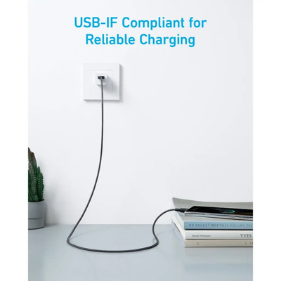 Anker Durable Braided USB A to Type-C Cable 10ft (a81h7h11)