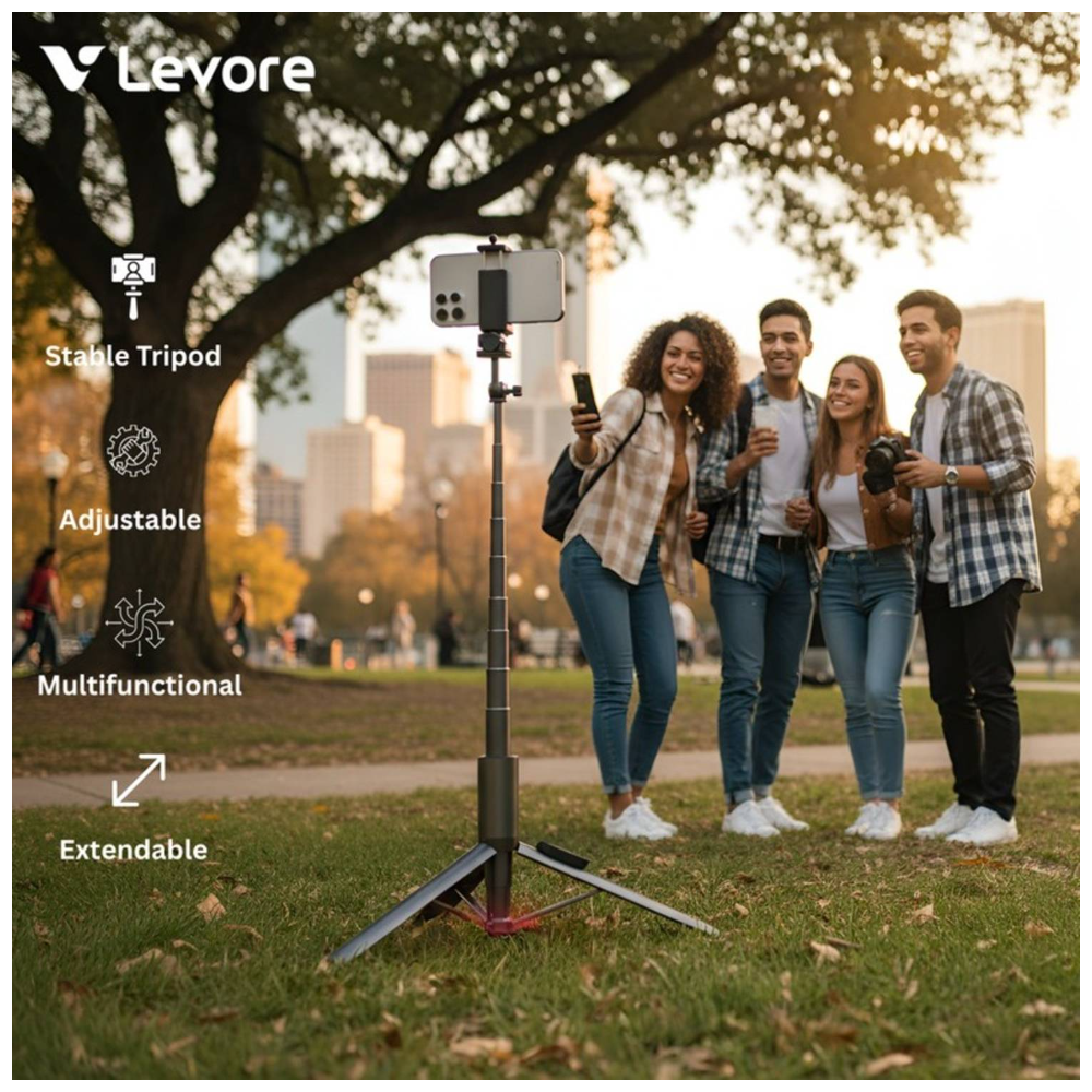 Levore Selfie Stick With Tripod 1.7m Black – LST11